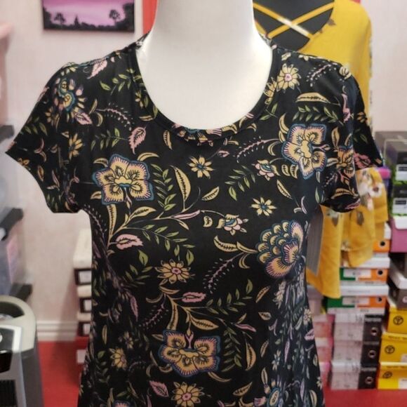 Black Floral Retro Print Mini Dress sz M 8-10 L 10-12 XL 12-14 - Picture 4 of 10